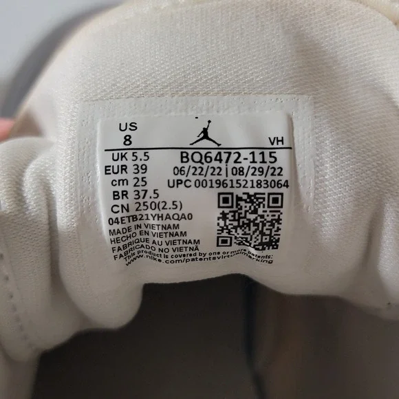 Nike Air Jordan 1 Mid Stealth Sail Grey White BQ6472-115 Women's Size 8 - Picture 9 of 10